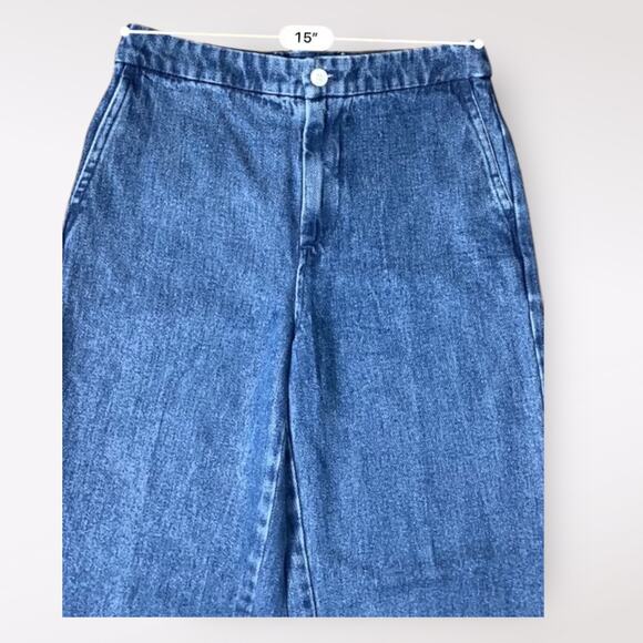 J.Crew 1996 High Waist Cropped Wide Leg Lace Up Jeans Size 28‎ Coastal Sailor - Picture 5 of 10